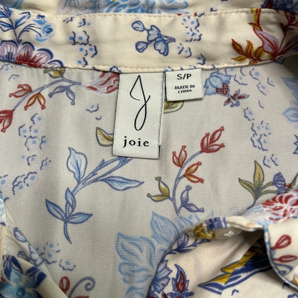 Joie Size Small Floral Print Women's Top - Multicolor 100% Polyester. EUC - Picture 7 of 8